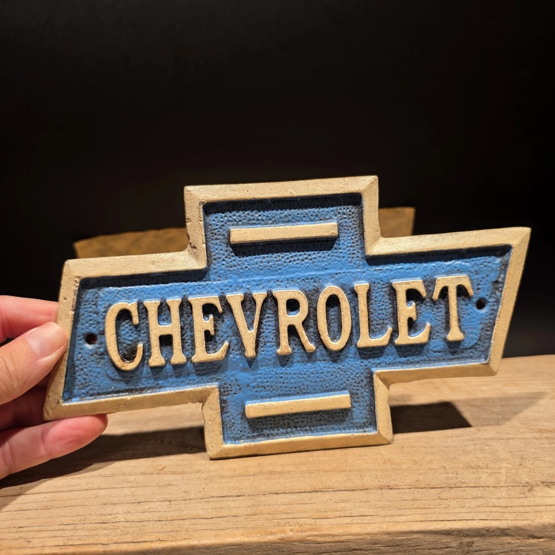 Chevrolet Bowtie Cast Iron Sign Chevy Garage Plaque - 7