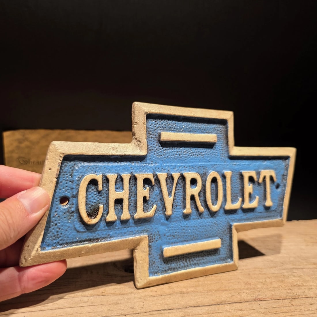 Chevrolet Bowtie Cast Iron Sign Chevy Garage Plaque - 8