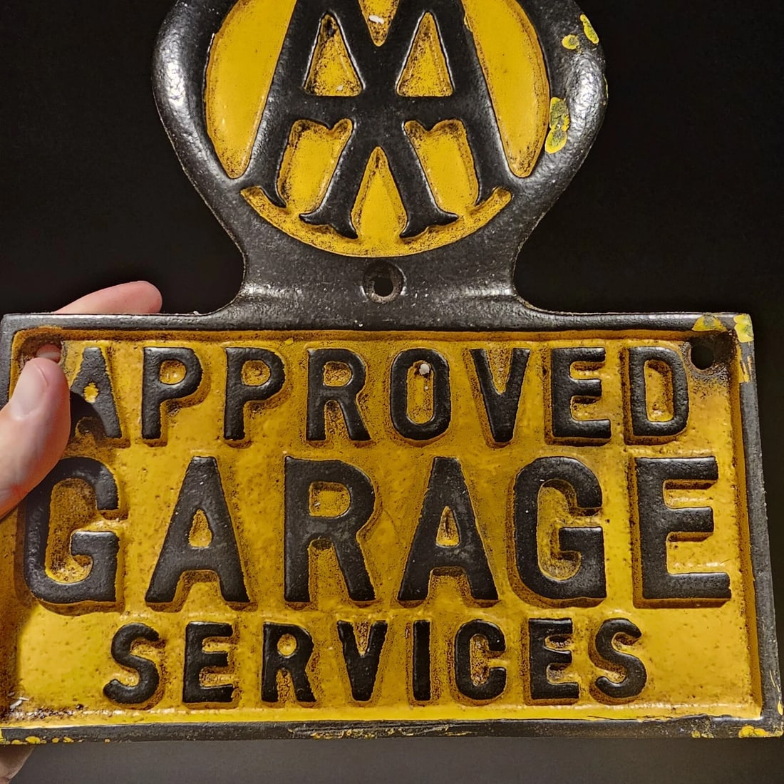 Cast Iron AAA Approved Garage Sign Plaque - 6