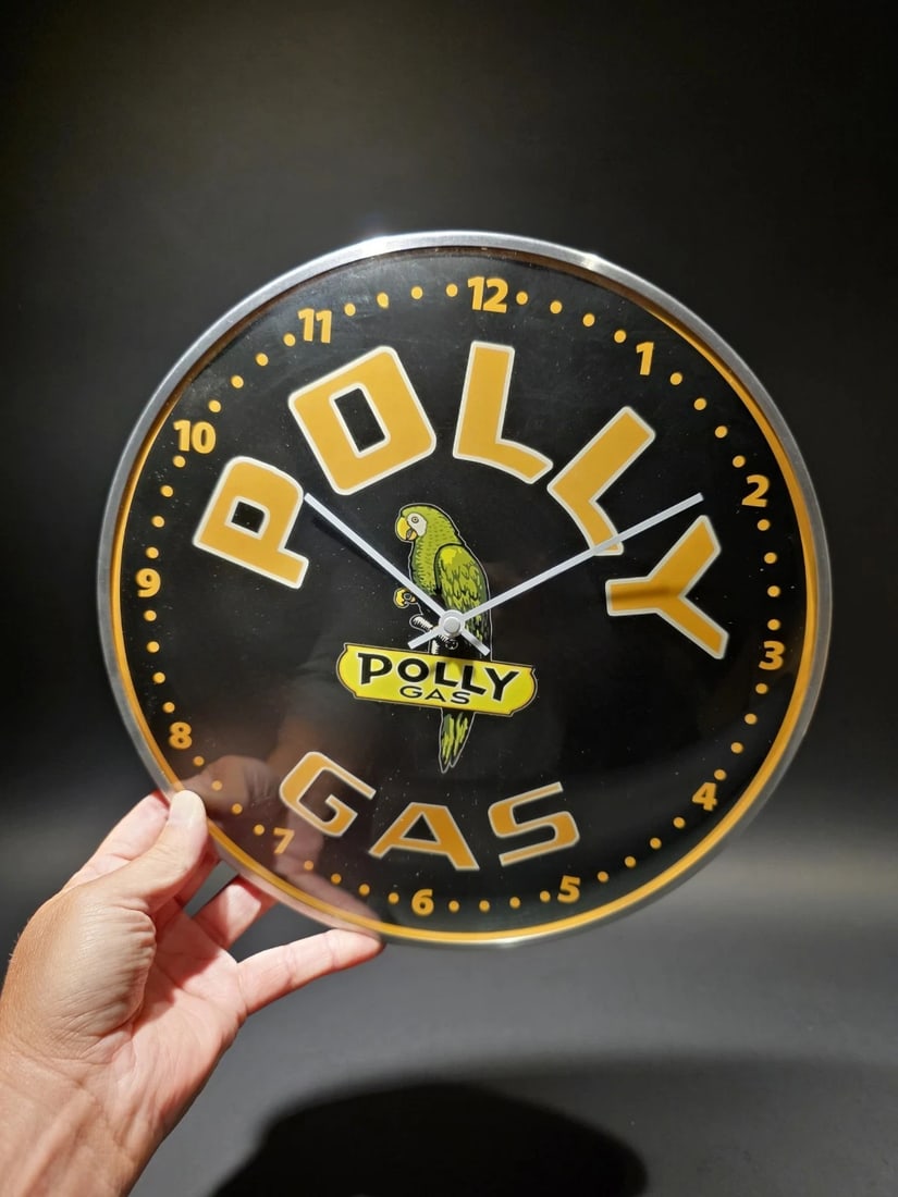 Round Polly Gas Oil Wall Clock Sign - 4