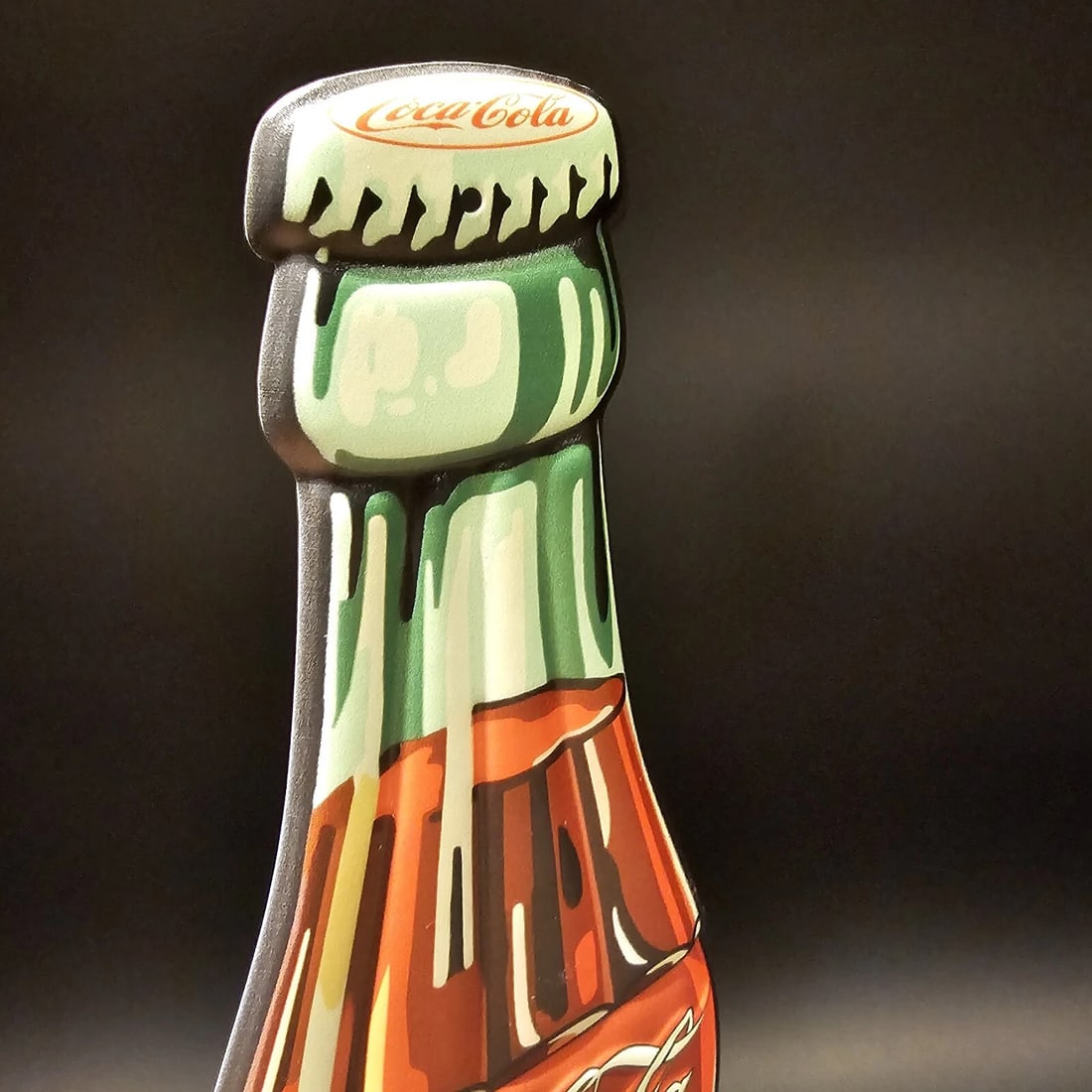 22" Metal Die Cut Coca Cola Bottle Sign - 6