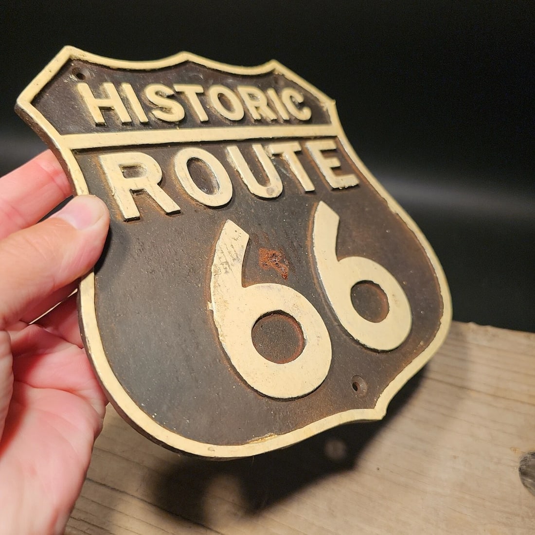 Cast Iron Historic Route 66 Plaque Sign - 11