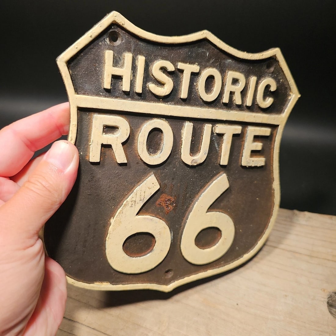 Cast Iron Historic Route 66 Plaque Sign - 2