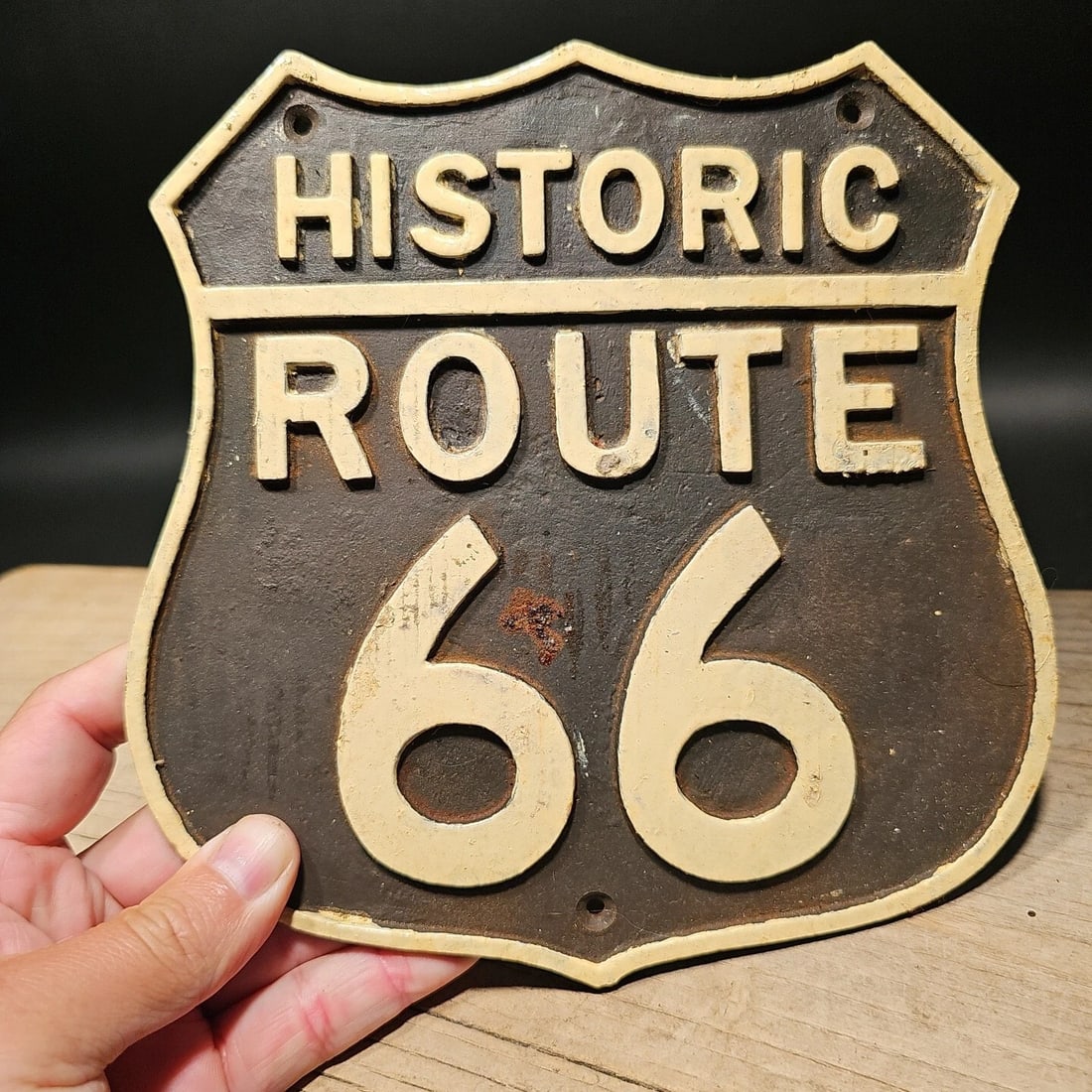 Cast Iron Historic Route 66 Plaque Sign - 3