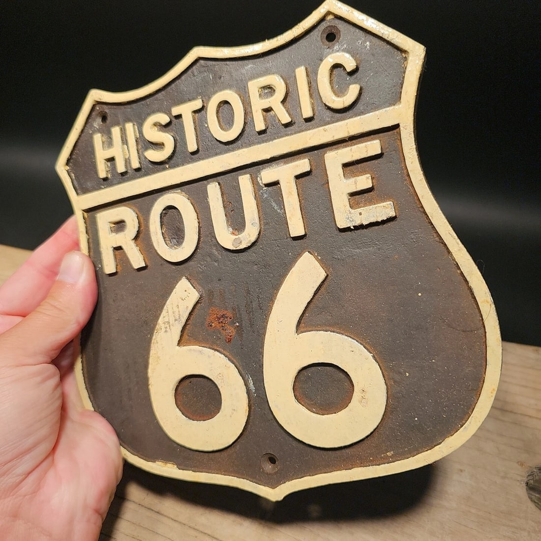 Cast Iron Historic Route 66 Plaque Sign - 9