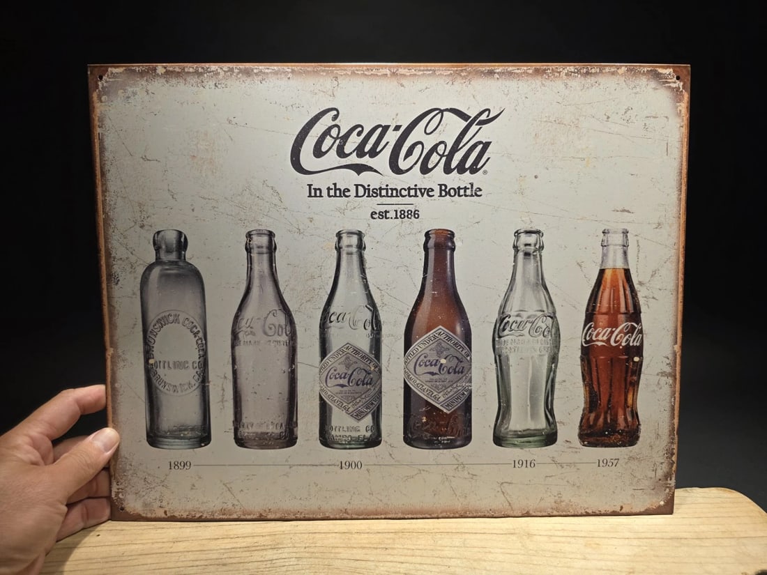 Vintage Style Coca Cola Bottles Sign: 16" x 12 1/2" Such a neat reproduction metal Vintage Style coca cola bottle sign. Great decorative piece. Reserve: $15.00 Shipping: Domestic: Flat-rate of $9.00 to anywhere within the contiguous U.S. 