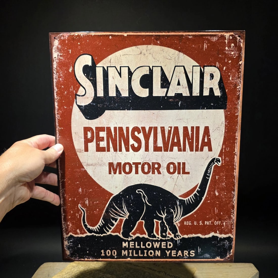 16" Sinclair Dino Pennsylvania Motor Oil Tin Sign (1 of 7)