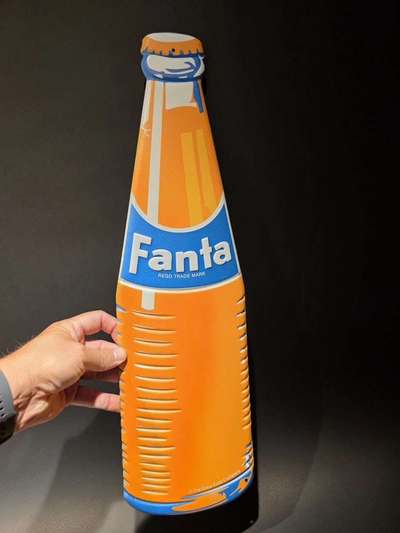 22" Vintage Style Metal Die Cut Fanta Bottle Sign: 22" Long x 6" Wonderful reproduction metal Fanta sign. Good detail styled to look vintage. Certainly hard to tell its age. 100% Customer Satisfaction Guarantee We stand behind every item we sell. If y