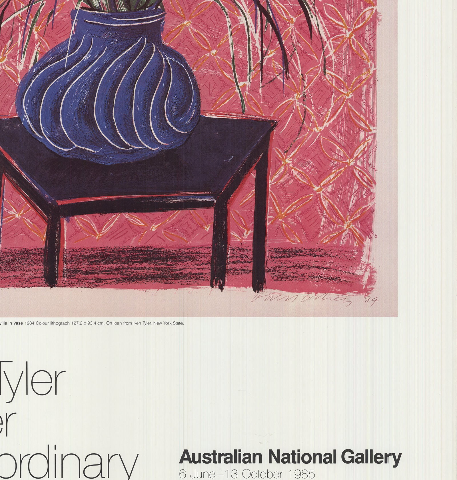 David Hockney - Amaryllis In vase - 1985 Offset Lithograph 33 x 21"" - 4