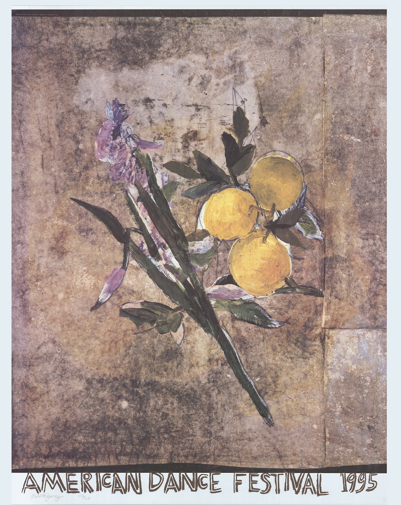 Roberto Juarez - American Dance Festival 1995 - 1995 Mixed Media - SIGNED 55.75 x 43.75"" (1 of 4)