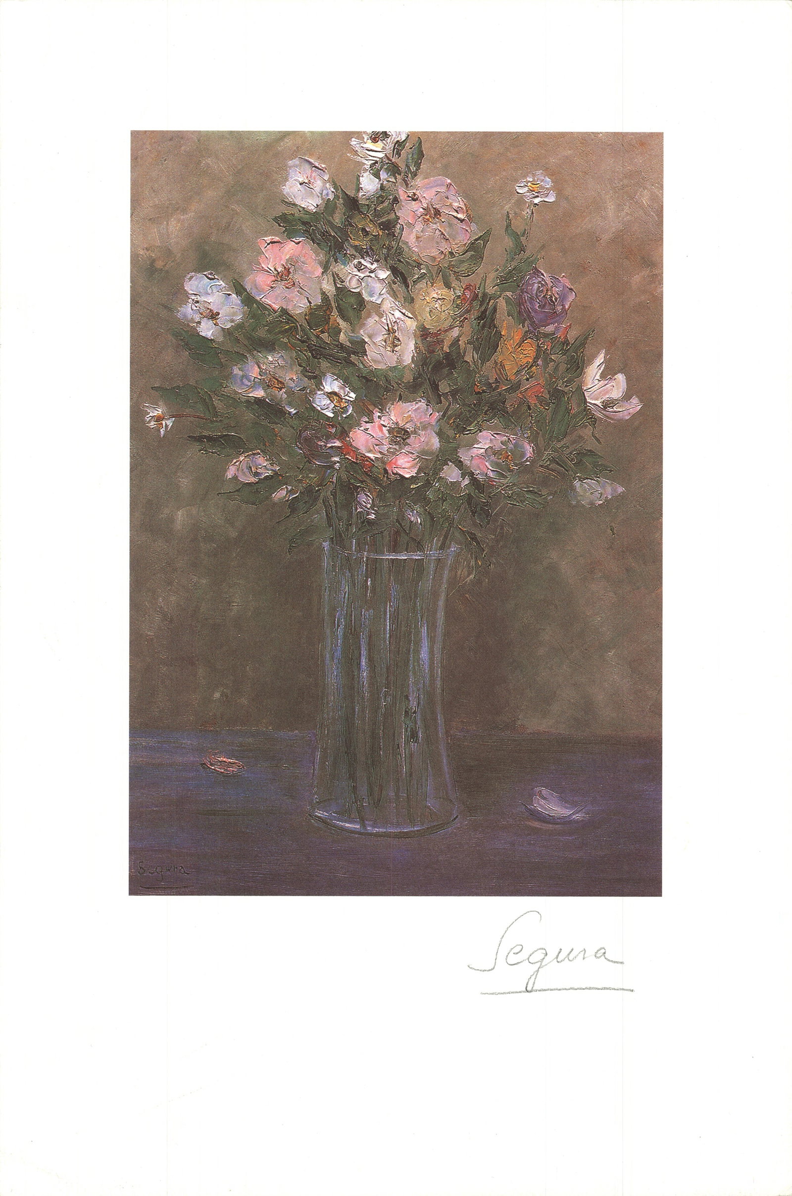 Luis Segura - Bouquet - Offset Lithograph - SIGNED 20 x 13.25"": Title: Luis Segura - Bouquet - Offset Lithograph - SIGNED 20 x 13.25" Description: "Bouquet" by Luis Segura, Signed Offset Lithograph. Paper size is 20 x 13.25 inches, with an image size of 12.75 x 9 