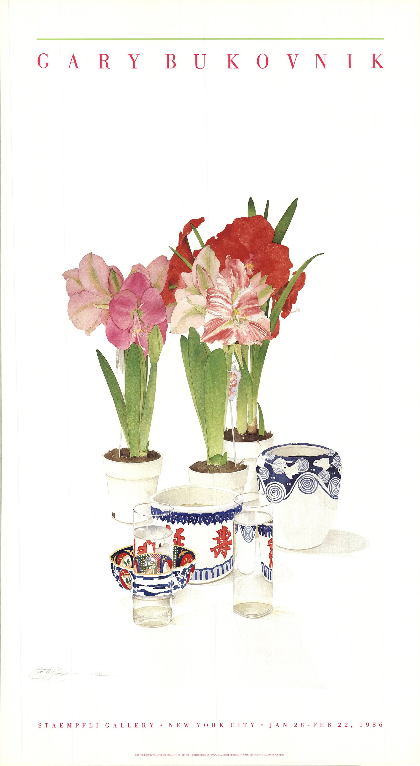 Gary Bukovnik - California Still Life No. 14 - 1986 Offset Lithograph 40 x 22"" (1 of 10)