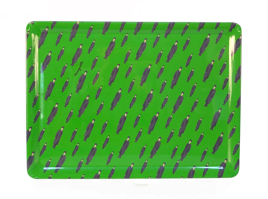 Rene Magritte - Golconde TRAY (Lg) - 2014 11 x 15"": Title: Rene Magritte - Golconde TRAY (Lg) - 2014 11 x 15" Description: "Golconde TRAY (Lg)" by Rene Magritte, 2014 Unsigned Tray. Paper size is 11 x 15 inches, with an image size of 11 x 15 inches.