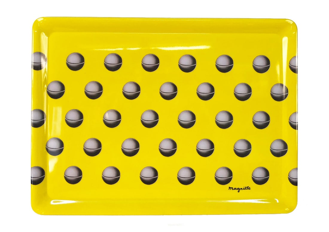 Rene Magritte - Grelot TRAY (lg) - 2014 11 x 15"": Title: Rene Magritte - Grelot TRAY (lg) - 2014 11 x 15" Description: "Grelot TRAY (lg)" by Rene Magritte, 2014 Unsigned Tray. Paper size is 11 x 15 inches, with an image size of 11 x 15 inches. The