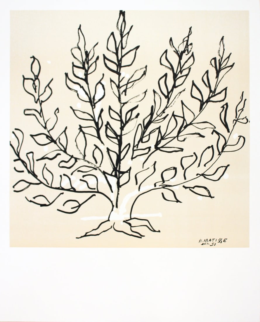 Henri Matisse - Le Buisson - 2015 Lithograph 33.5 x 26.75"": Title: Henri Matisse - Le Buisson - 2015 Lithograph 33.5 x 26.75" Description: "Le Buisson" by Henri Matisse, 2015 Unsigned Lithograph. Paper size is 33.5 x 26.75 inches, with an image size of 25.25 x