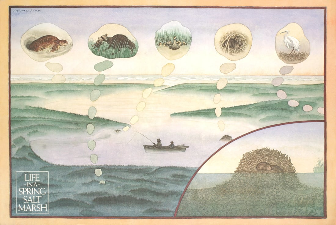 James McMullan - Life in a Spring Salt Marsh - 1972 Offset Lithograph 22 x 33"" (1 of 1)