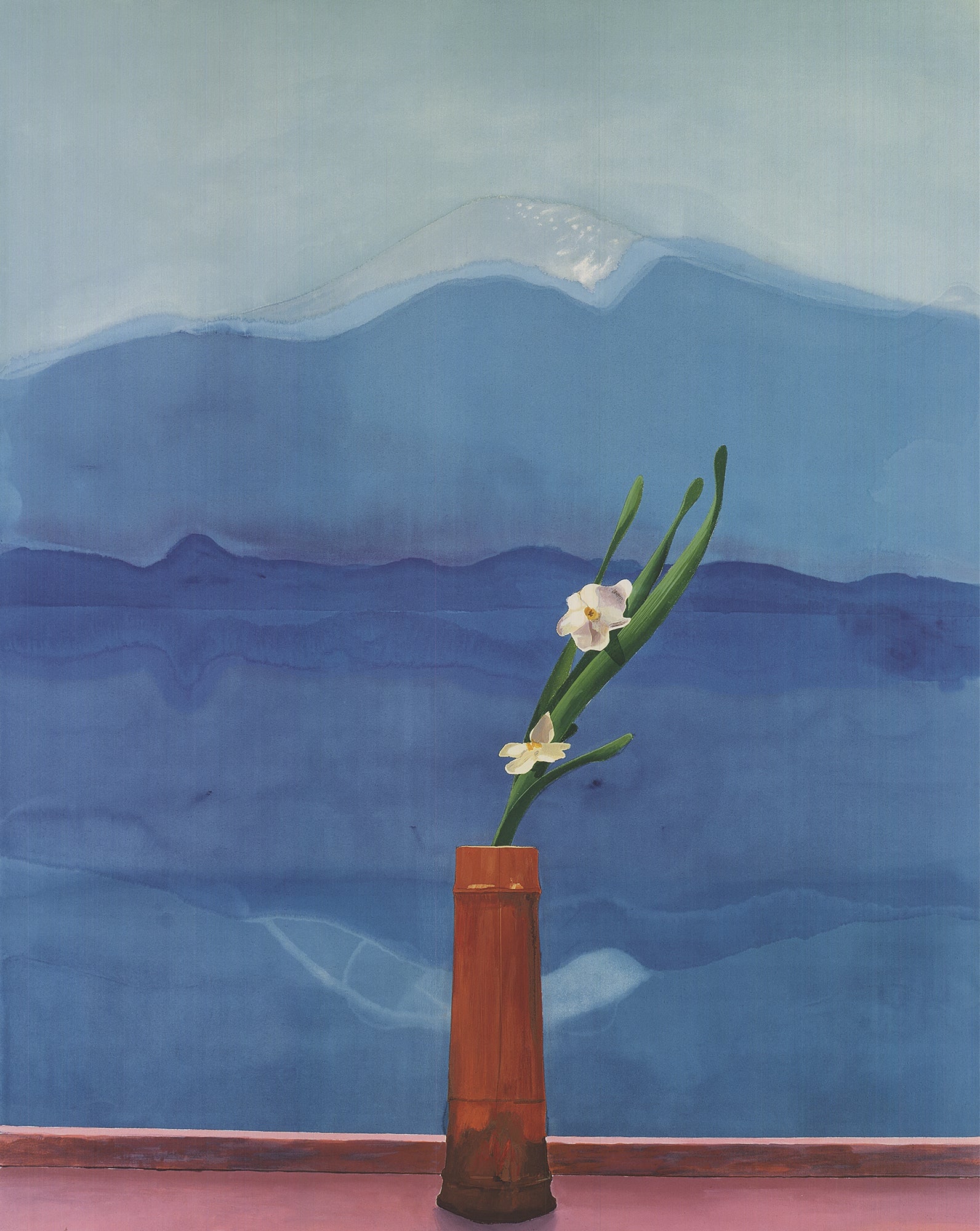 David Hockney - Mount Fuji and Flowers - 2016 Offset Lithograph 34 x 25"" - 2