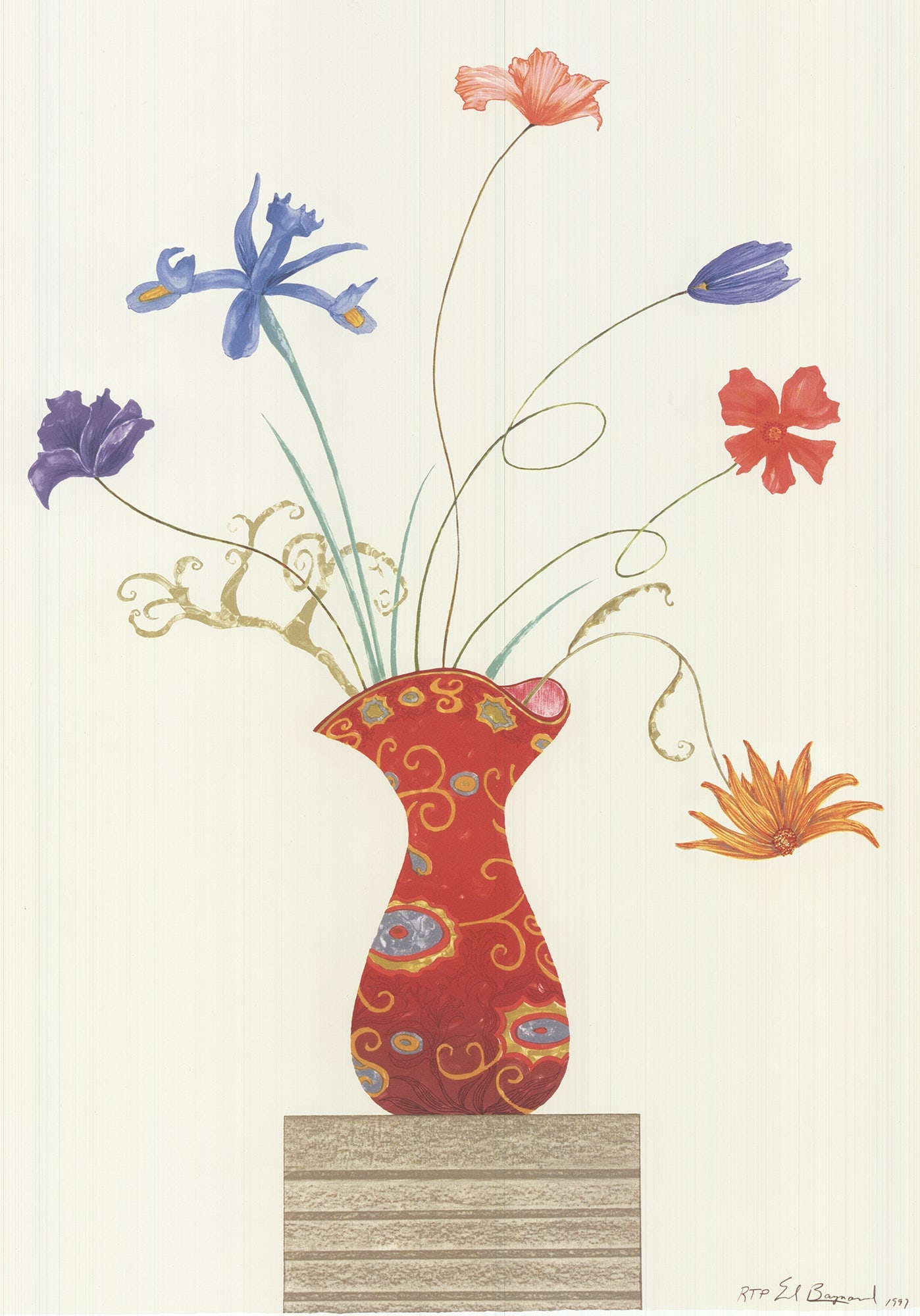 Ed Baynard - Mount Kisco Arabesque, from My Egypt - 1997 Offset Lithograph 28.5 x 20.25"" - 2