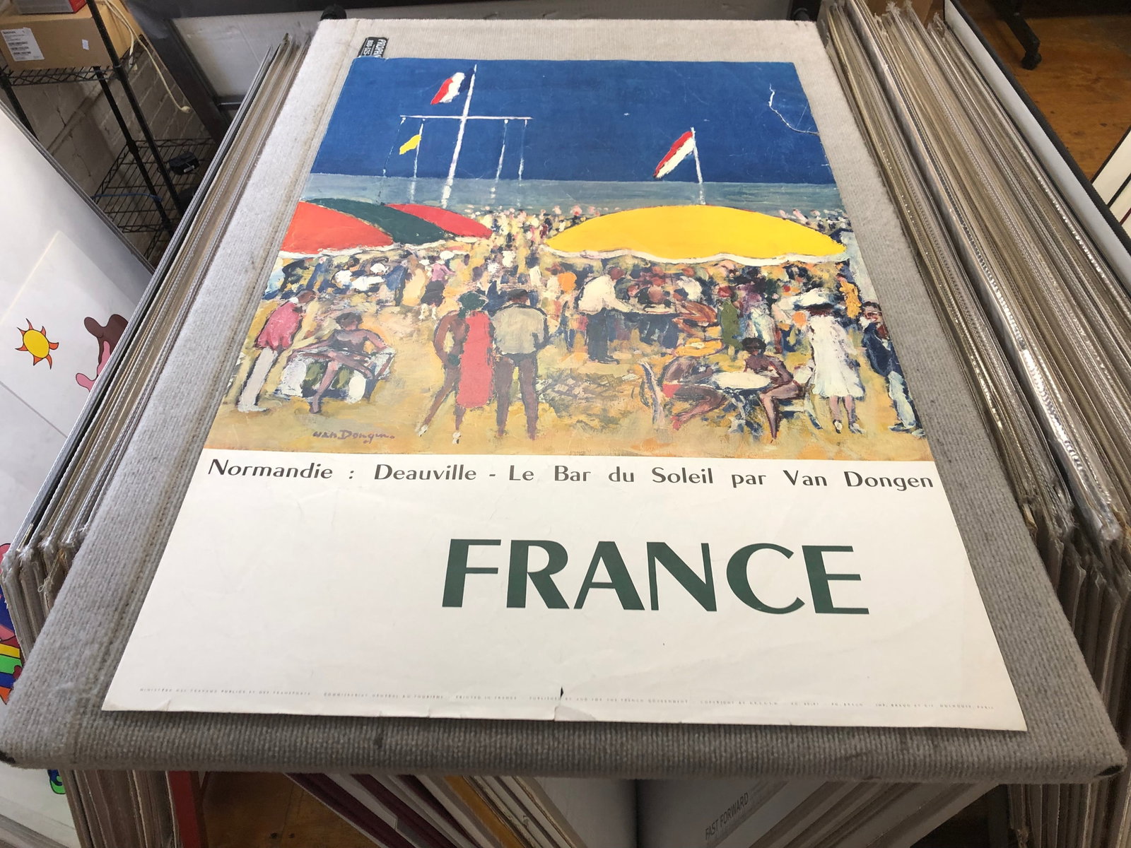 Kees van Dongen - Normandie-Deauville, Le Bar du Soleil - 1960 Offset Lithograph 39 x 24.5"" - 2