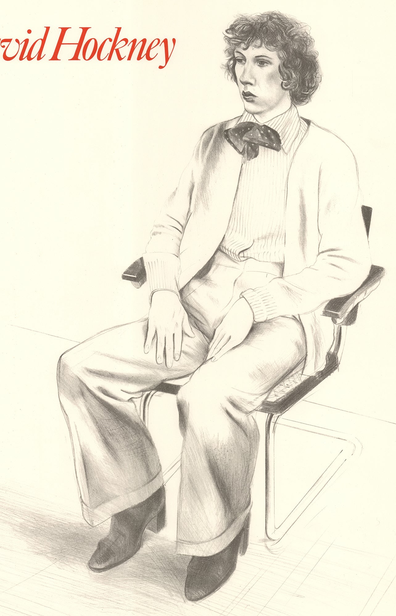 David Hockney - Portrait of Gregory Evans - 1979 Lithograph 30 x 21"" - 2