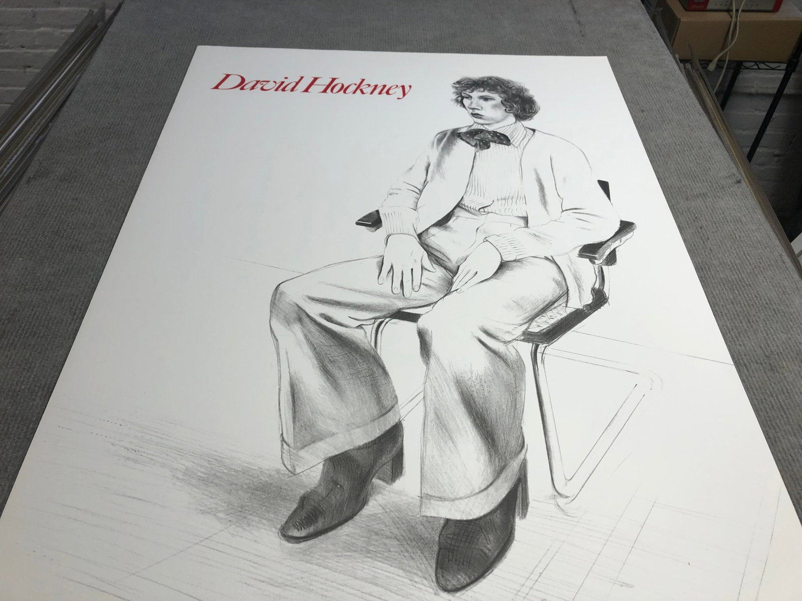 David Hockney - Portrait of Gregory Evans - 1979 Lithograph 30 x 21"" - 7