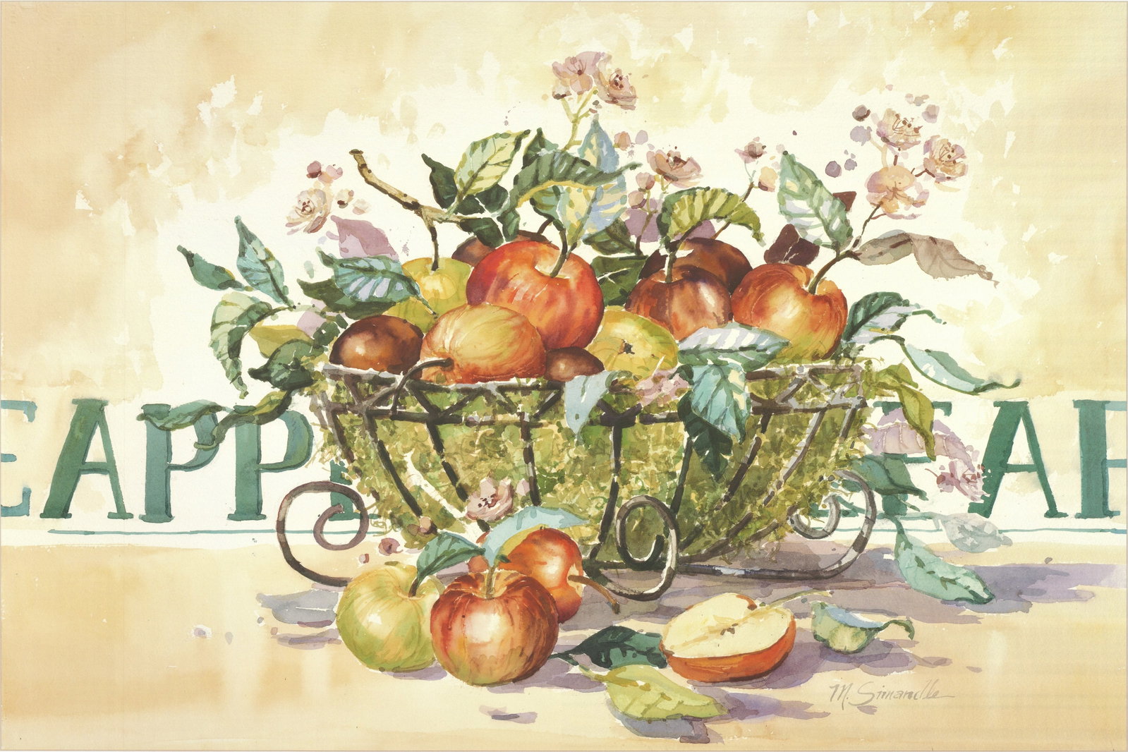 Marilyn Simandle - Summer Apples - 1995 Offset Lithograph 19.625 x 27.5"" - 2