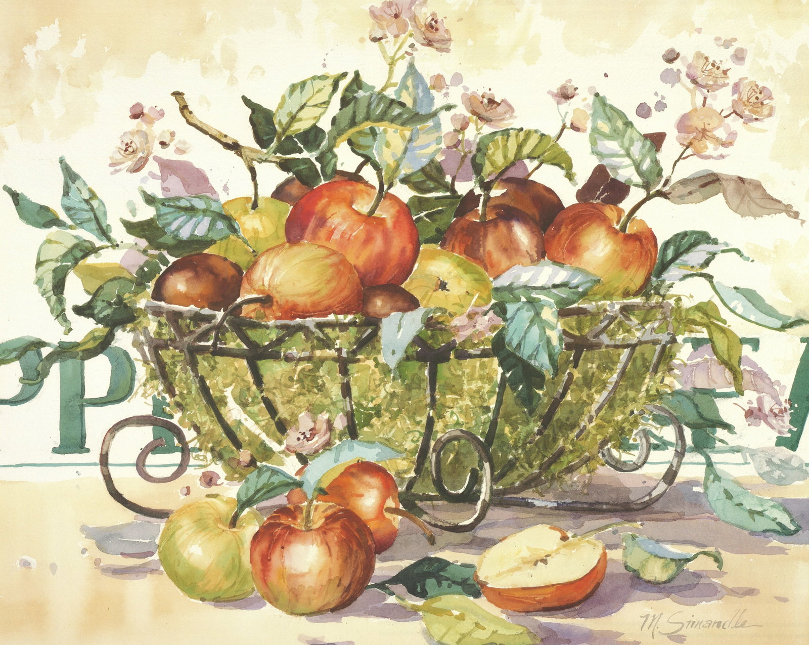 Marilyn Simandle - Summer Apples - 1995 Offset Lithograph 19.625 x 27.5"" - 3