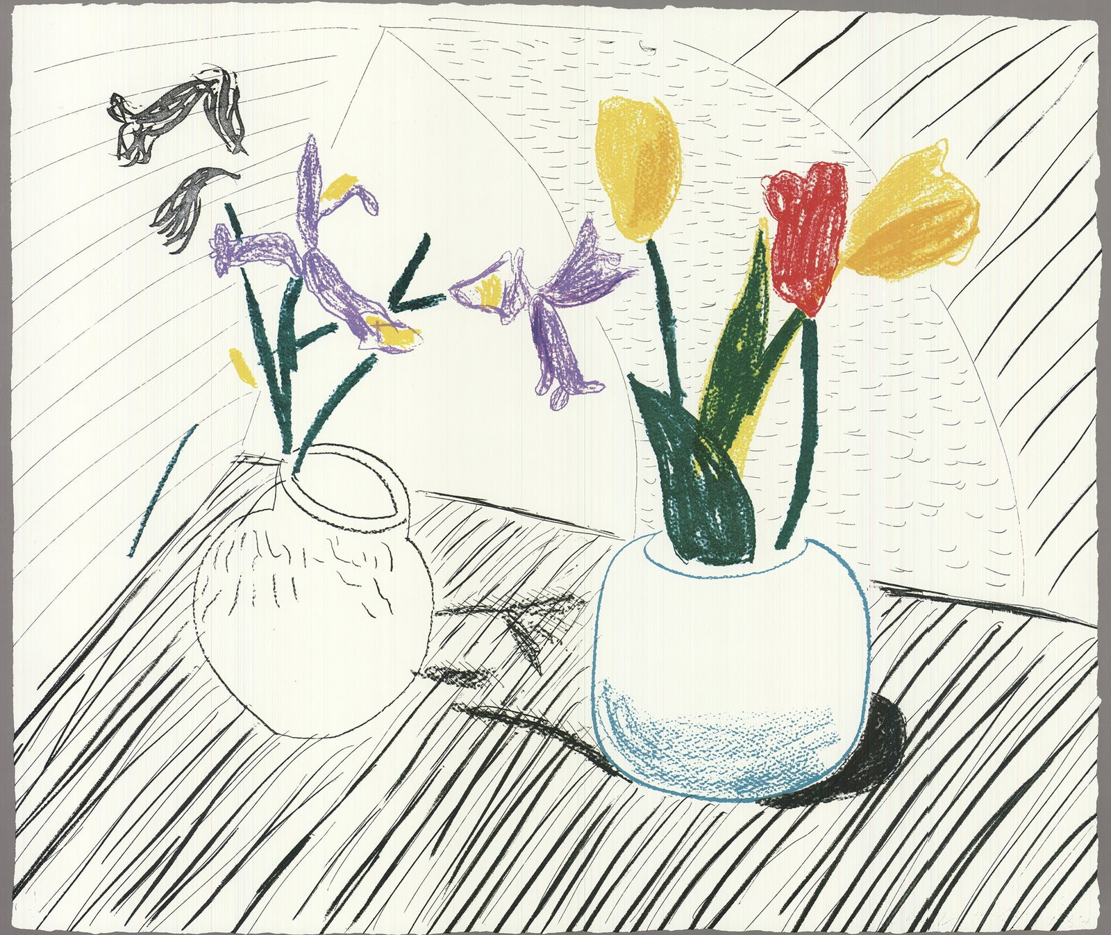 David Hockney - White Porcelain - 1988 Offset Lithograph 33.5 x 24.5"" - 2