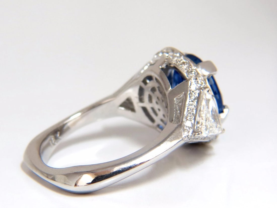 GIA Certified 7.10ct Natural No Heat Sapphire Diamond Ring Unheated 18kt *v - 5