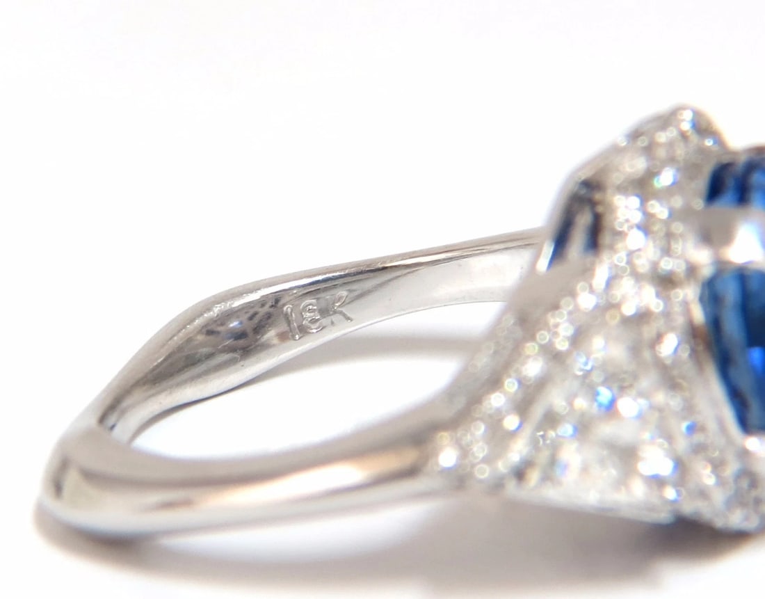 GIA Certified 7.10ct Natural No Heat Sapphire Diamond Ring Unheated 18kt *v - 6
