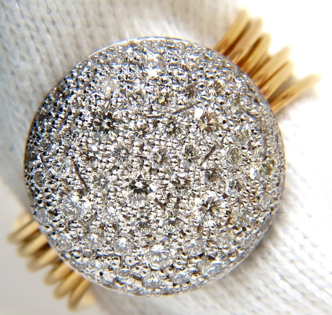 18KT 1.36CT MULTI BANDS BEAD SET MODERN DECO NATURAL DIAMONDS RING*v: Title: 18KT 1.36CT MULTI BANDS BEAD SET MODERN DECO NATURAL DIAMONDS RING*v Description: MAGNIFICENT JEWELS Modern Deco / Multi Band Gorgeous. 1.36ct natural diamonds Round Full cuts Bead set G