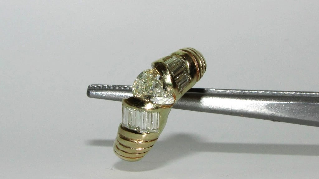 1.20CT PEAR SHAPE DIAMOND BAND RING 14KT+ - 6