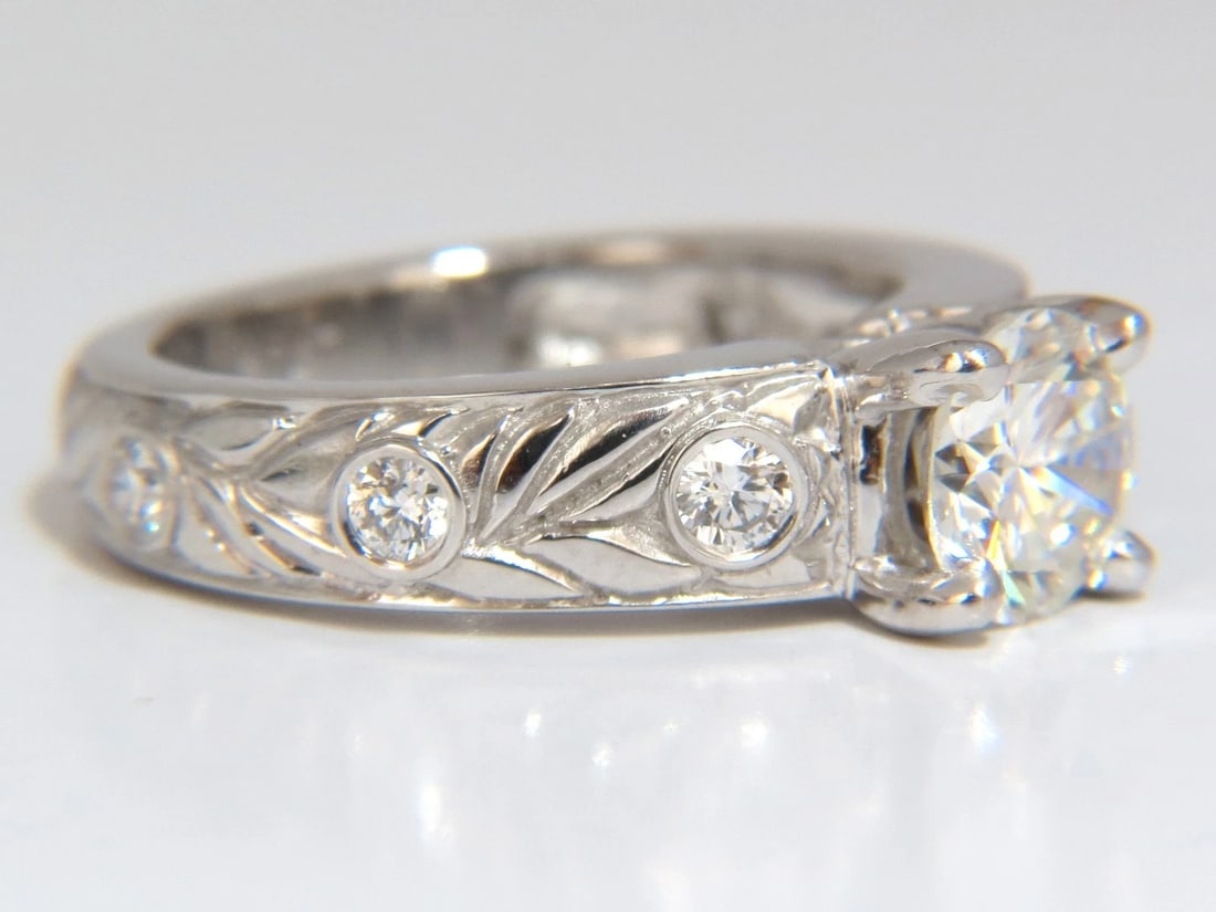 GIA certified 1.30ct. Round cut Natural diamonds ring G/VVS-1 Platinum*v - 5