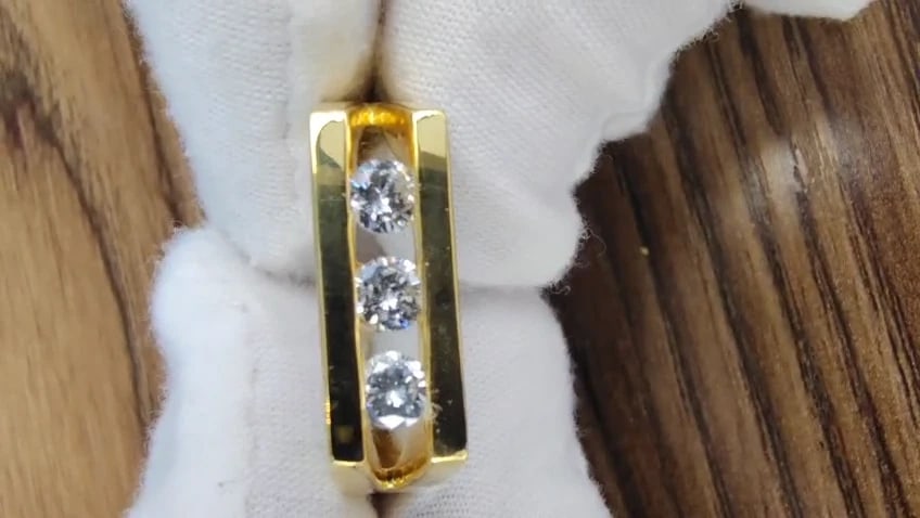 .75ct Mens Diamond Ring 14kt Channel *v - 3