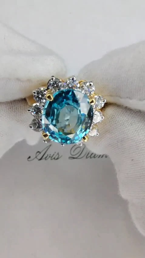 Freedom Indigo Pure Blue Natural Zircon Diamond Ring 10.05ct 14kt *v - 3