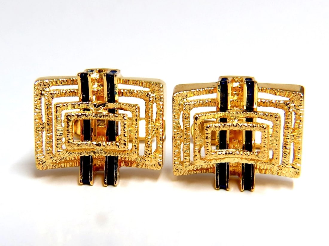 18kt Inlay Enamel Elite cufflinks ** - 4
