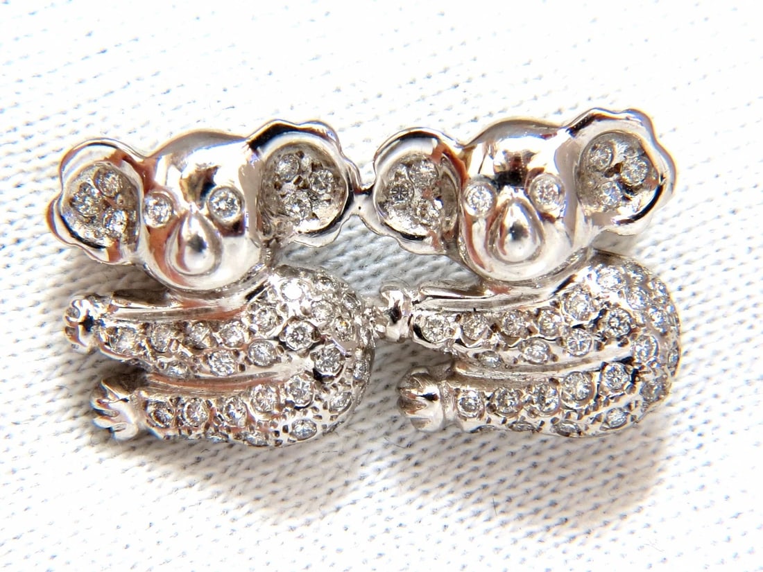 .80ct diamonds "Maki Specie Panda" brooch pin 18kt fertile charm**: Title: .80ct diamonds "Maki Specie Panda" brooch pin 18kt fertile charm** Description: 3D "Mating" Pandas Pin Handmade .80ct natural diamonds. Rounds, Full cut Brilliant. G-color VS-2 clarity. 18kt wh