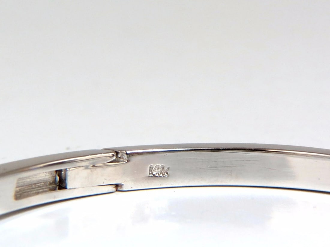 1.30ct natural round diamonds bangle bracelet g/vs channel 14kt *v - 5