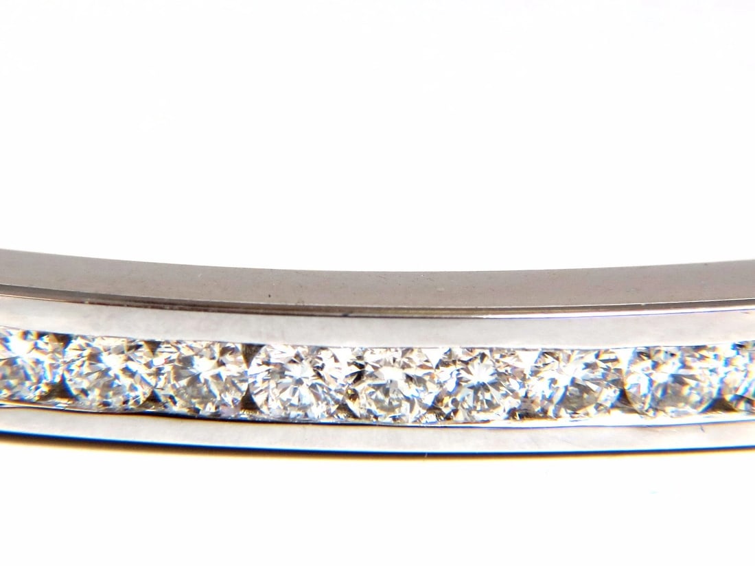 1.30ct natural round diamonds bangle bracelet g/vs channel 14kt *v - 6