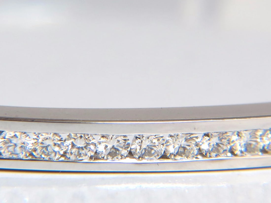 1.30ct natural round diamonds bangle bracelet g/vs channel 14kt *v - 7