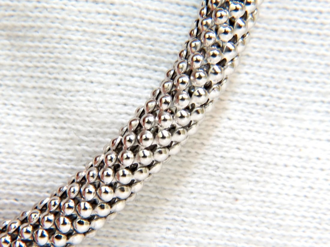 1.00CT DIAMONDS SLOPE ENHANCER DIAMOND SLIDE 5MM BEADED NECKLACE 14KT+** - 7