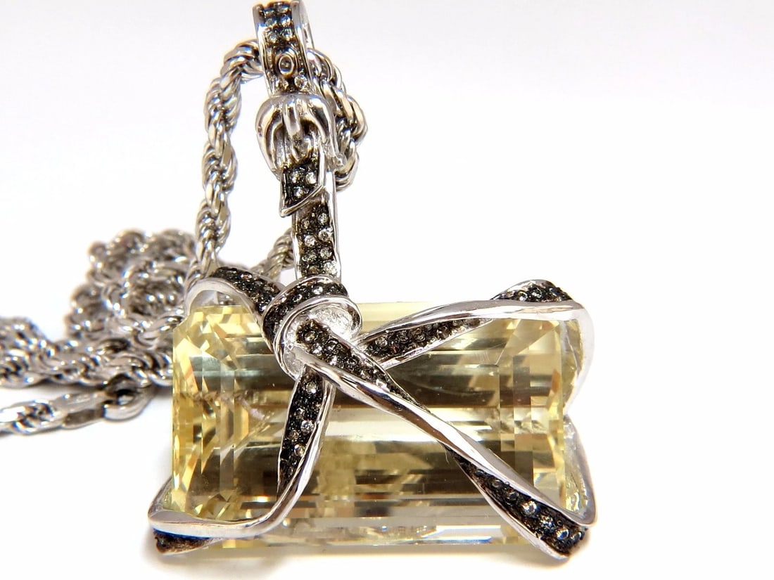 133.18ct GIA CERTIFIED SPODUMENE BELT WRAP PENDANT NECKLACE (Yellow Aqua)** - 7