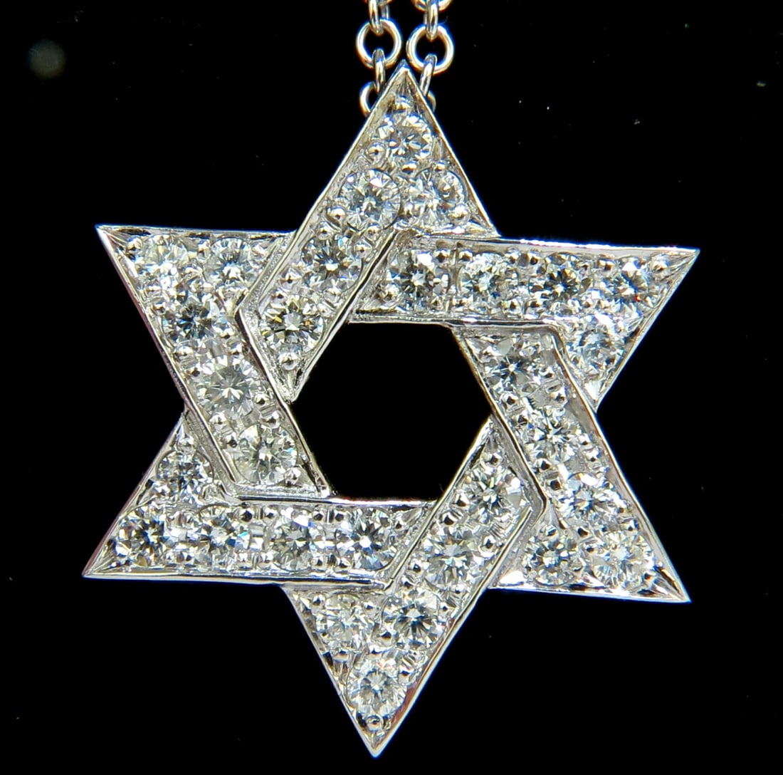 3.01CT ROUND DIAMOND STAR PENDANT BEAD SET 14KT G VS + ** - 2