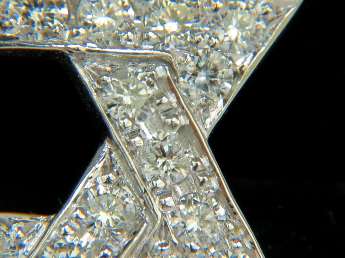 3.01CT ROUND DIAMOND STAR PENDANT BEAD SET 14KT G VS + ** - 5