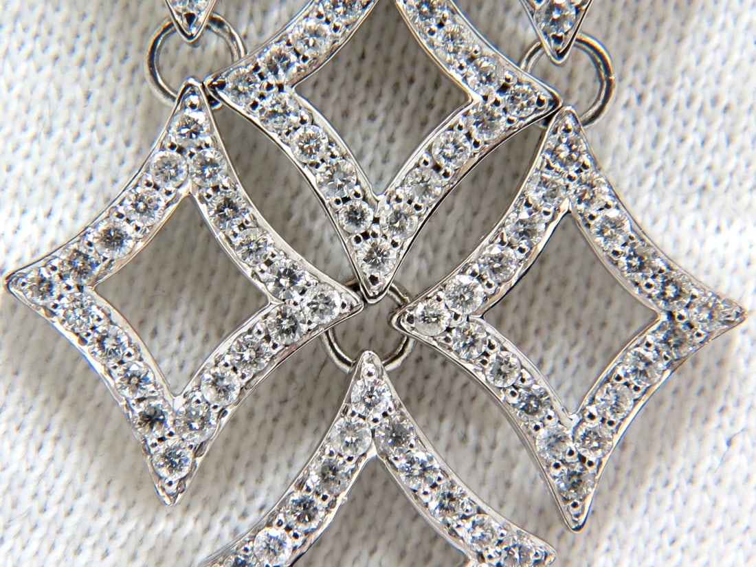5.00ct diamonds earrings & necklace matching suite 18kt g/vs diamond shaped+** - 5