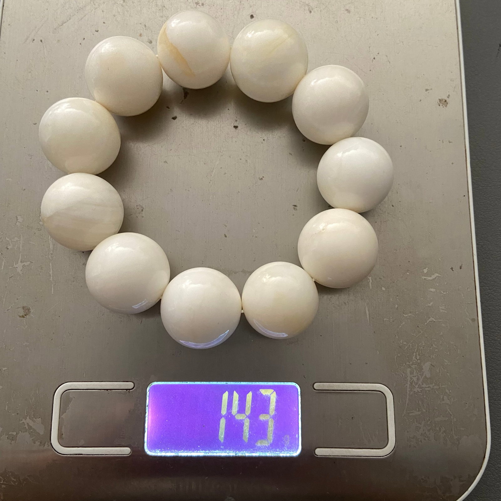 20mm Large Tridacna Gigas (Giant Clam) Shell Beads Bracelet - 11