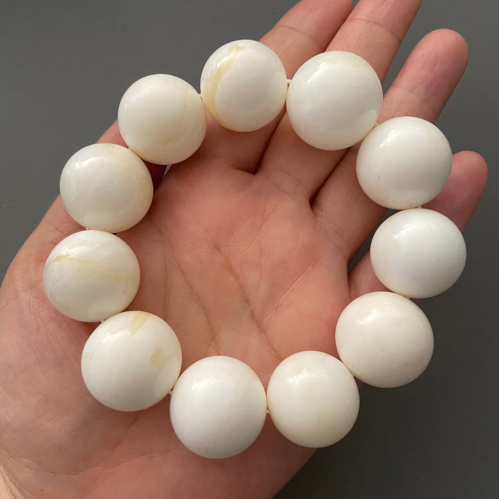 20mm Large Tridacna Gigas (Giant Clam) Shell Beads Bracelet - 6