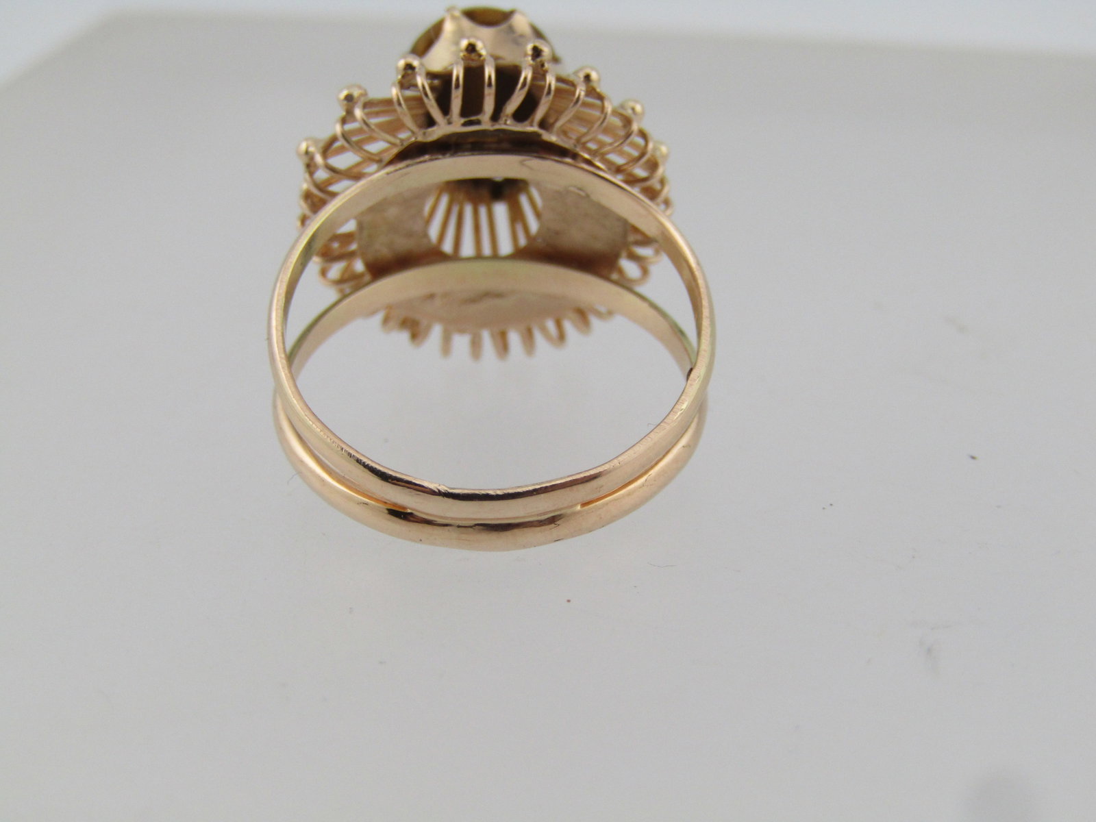 Vintage 14kt Tiger's Eye Ring, Sz. 8, Unique Design, 1980'S - 5