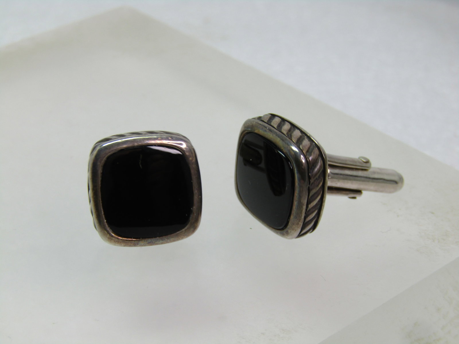 Vintage Sterling David Yurman Onyx Cufflinks, 1980'S-1990'S (1 of 6)