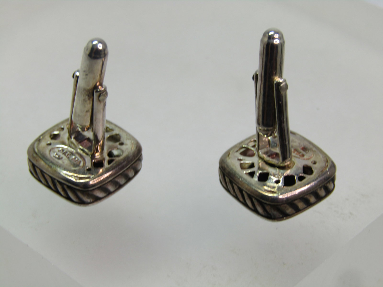 Vintage Sterling David Yurman Onyx Cufflinks, 1980'S-1990'S - 3